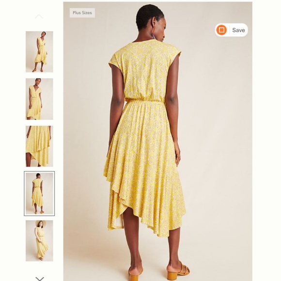 NWT Yellow Maeve Fete Midi Dress (Anthro) L/XL - Picture 5 of 6